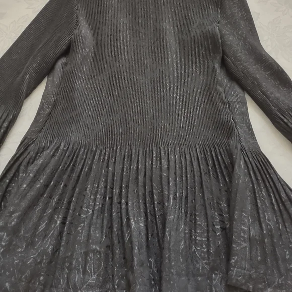 Lindi victorian faux fur jacquard pleats jacket zip front